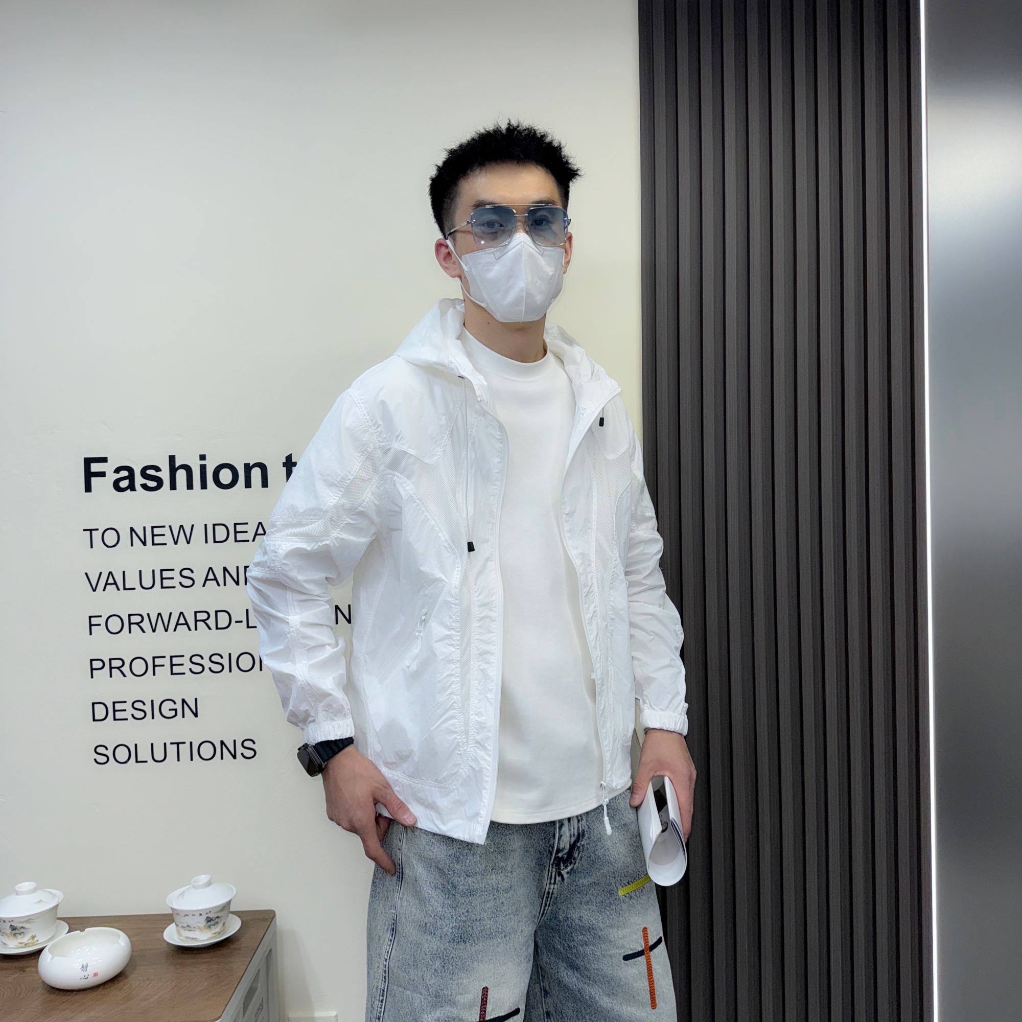 2025夏季新款连帽拼接网眼防晒衣