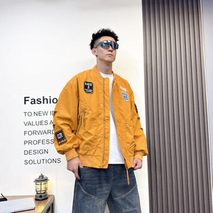 夹棉加厚棒球领外套男贴布刺绣棒球服 冬季 早秋户外工装 夹克情侣款