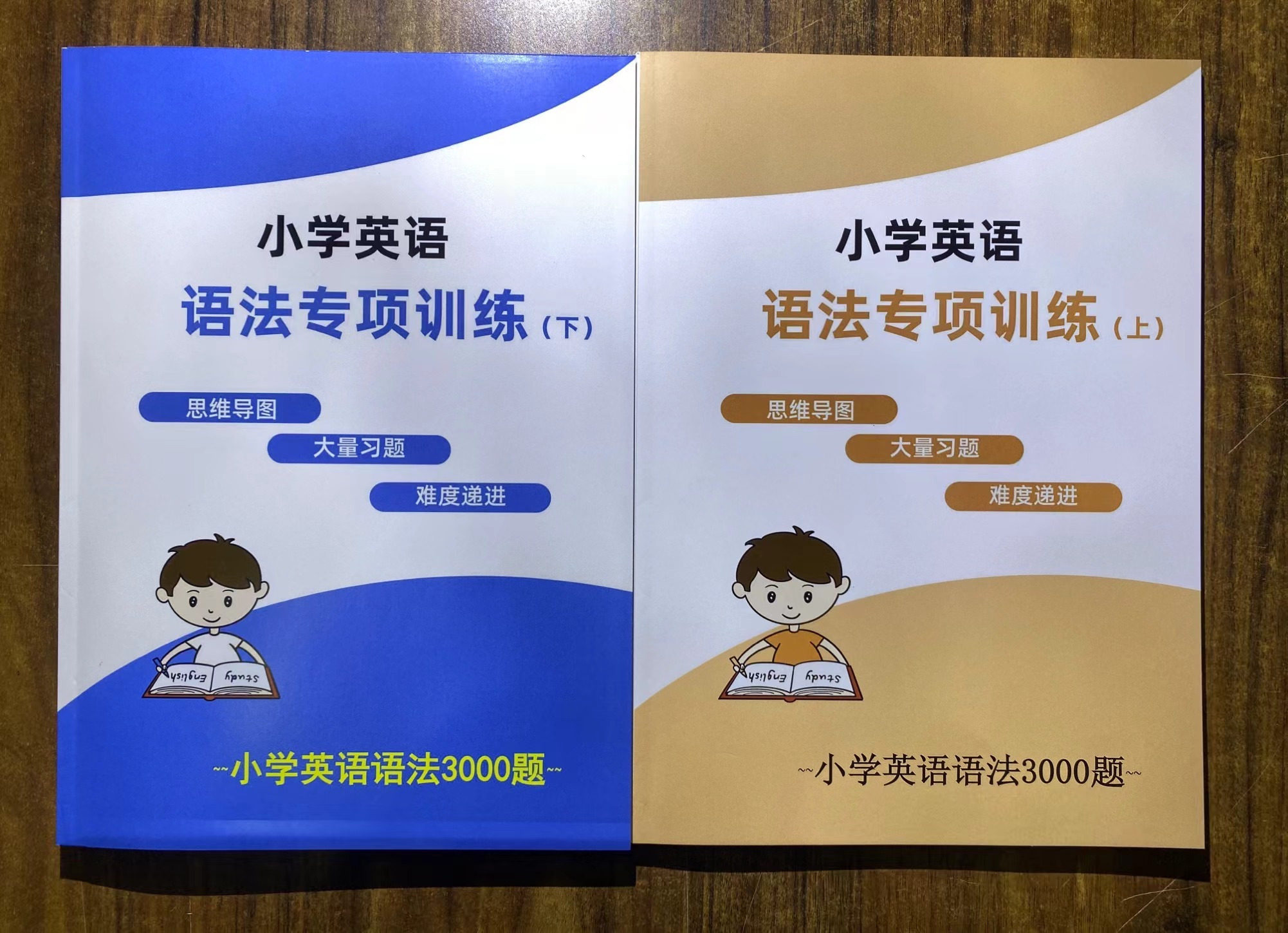 《小学语法训练--小学英语语法3000题》上下册一套2本彩色版本含答案