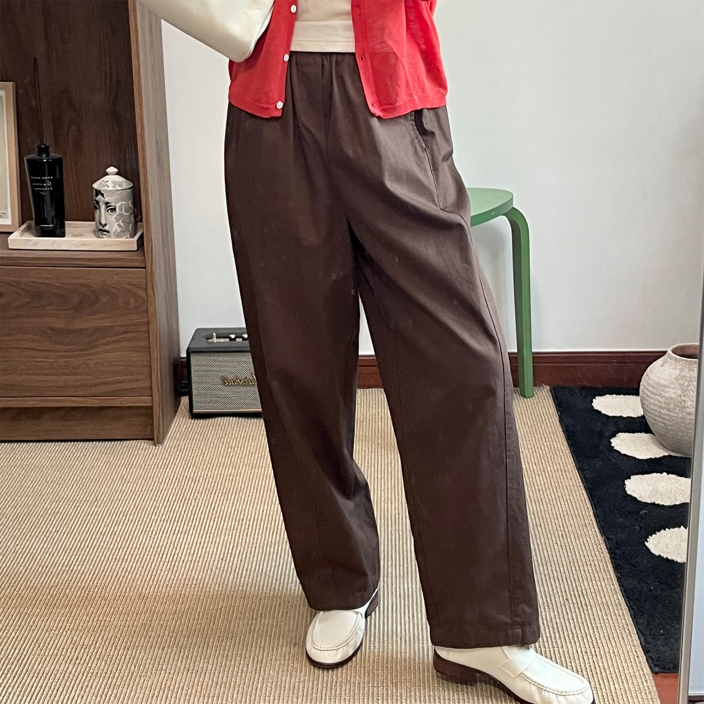 winimini小个子萝卜裤休闲裤女秋韩系高腰松紧宽松简约阔腿直筒裤,女装/女士精品,休闲裤,淘宝优惠券,粉丝福利购,淘宝优惠卷