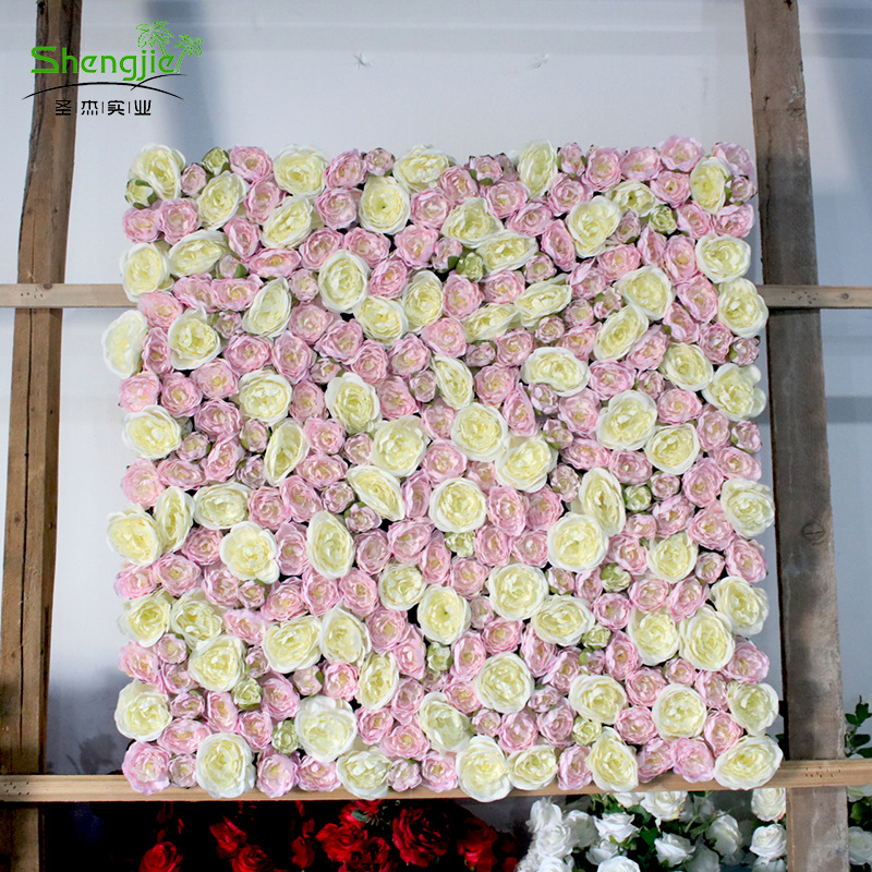 仿真玫瑰花墙婚庆背景装饰仿真花墙商场橱窗装饰仿真室外造景花墙