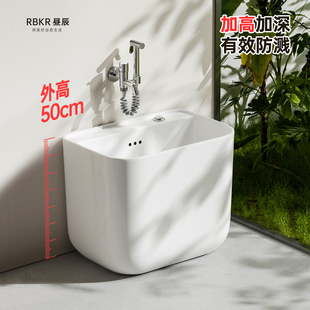 昼辰拖把池超大码大尺寸加长加高陶瓷拖布池加深长方形庭院墩布池