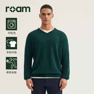 新品 roameverywhere毛衣 Owen纯色可机洗V领羊毛针织衫 roam毛衣