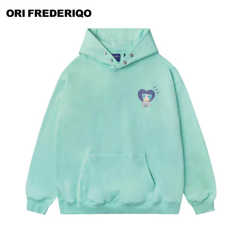 Orifrederiqo恶搞潮牌连帽卫衣新款秋冬加绒男女情侣时尚百搭