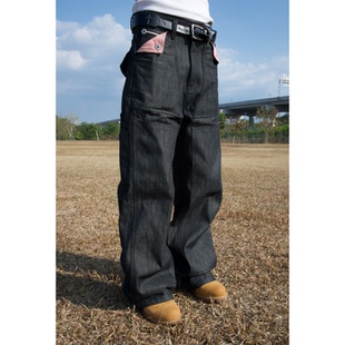 风 差异化多口袋工装 13.5oz窄幅红边赤耳原牛A字版 型直筒牛仔裤