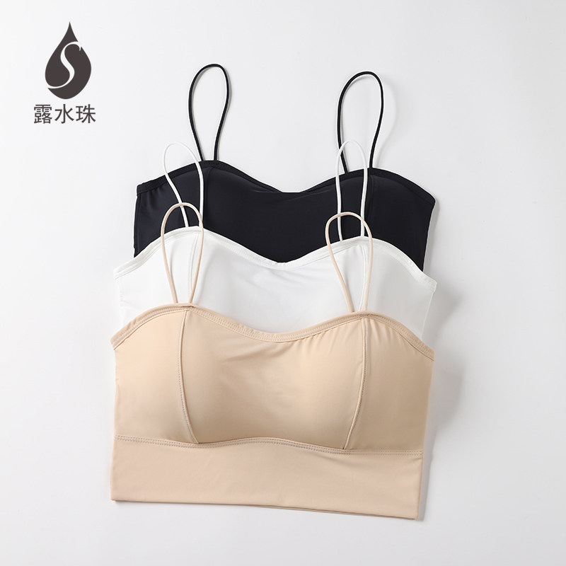露水珠冰丝内衣聚拢加厚小胸显大美背细肩带小吊带背心抹胸打底夏