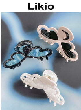 Likio 原创设计水冰月发抓2023礼物 可爱抓夹发饰顶夹鲨鱼夹