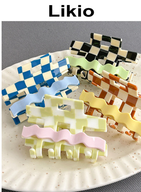 Likio 原创设计 Hashtag多彩波浪符号发抓2023抓夹发饰顶夹鲨鱼夹