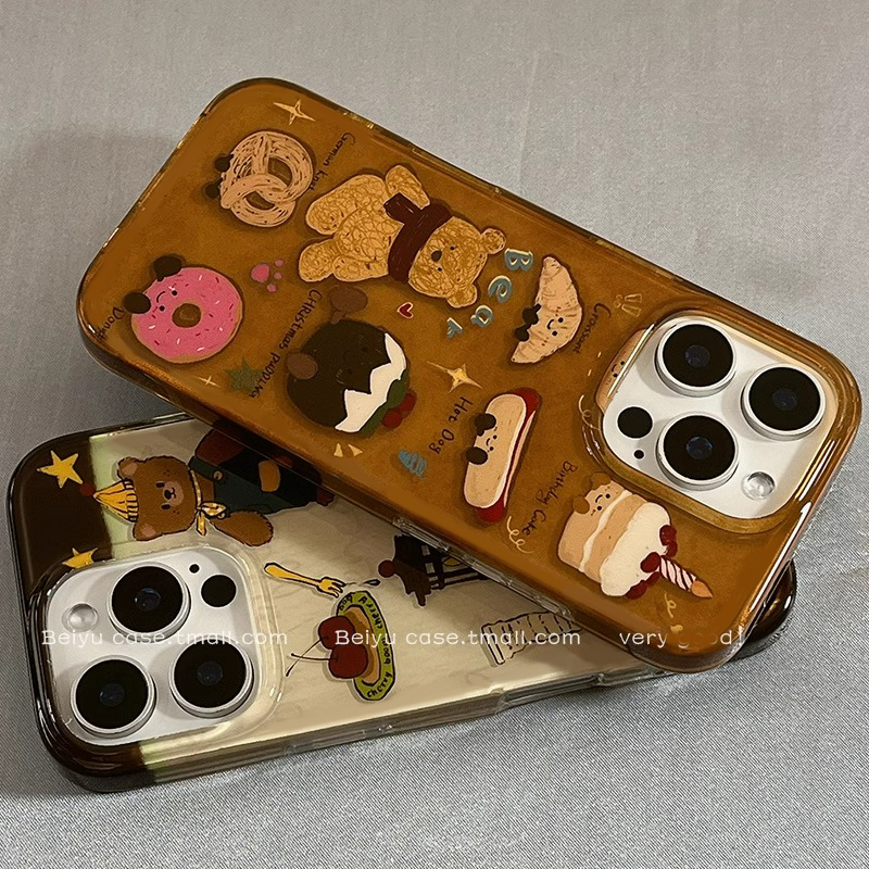 可爱小熊蛋糕jellycat适用于iqoo13pro/10/9/8/7手机壳neo7se竞速vivo neo6se/5s全包u5直边z8x/u3x女iqooNe