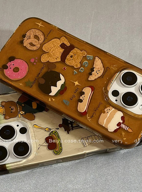 可爱小熊蛋糕jellycat适用于iqoo13pro/10/9/8/7手机壳neo7se竞速vivo neo6se/5s全包u5直边z8x/u3x女iqooNe