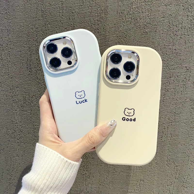 简约卡通小熊英文适用于oppo reno10pro/8/7手机壳reno6可爱Reno5/Reno4全包r17镜框r15防摔个性4se女保护壳