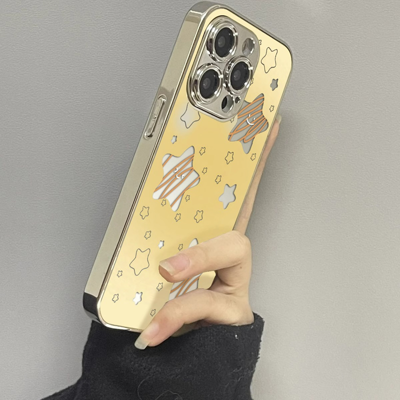 黄色星星BL适用于OPPO Find X8手机壳A3PRO小众findX7Ultra新款X6/5皮质A5pro女Realme真我GT6硅胶oppo玻璃