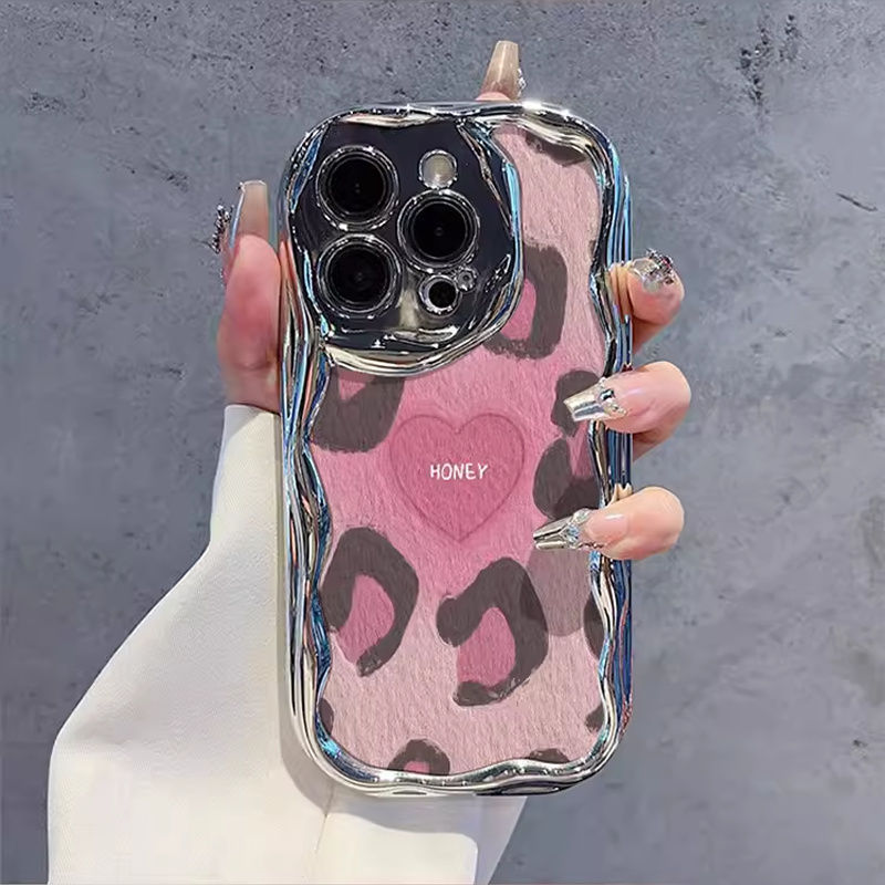 高级感豹纹电镀银适用于oppo k11X手机壳k10新款Findx6镀水oppo防摔k9pro女款K11个性findX7可爱创意