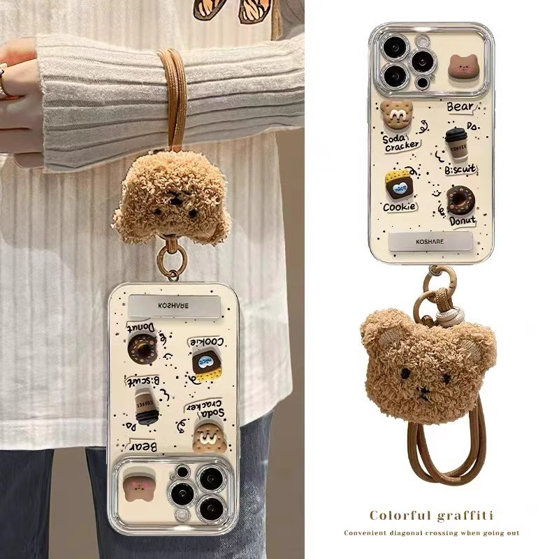 电镀视窗甜品咖啡熊适用于华为荣耀Magic6pro手机壳X50GT/40/30i/20保护套Play7T电镀窗x10女9X/V20畅玩50pl