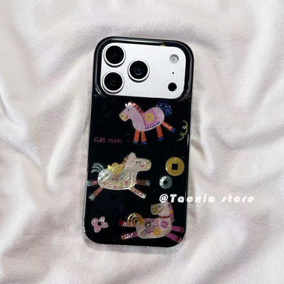 ZKA新年小众艺术感小马适用于红米k90pro至尊70s全包k40保护套k70pro/note12Turbo红米note13rpro/K50冰川IMD