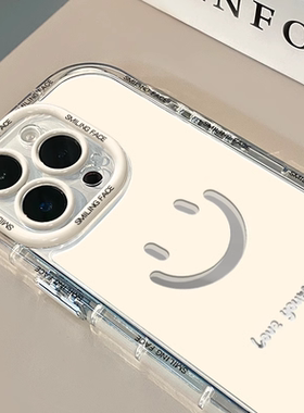 ins简约可爱笑脸镜面适用于vivo y500/300i/y200手机壳y76s/100i防摔y73s气囊y53s小众y35m/33s女z5i创意u3x