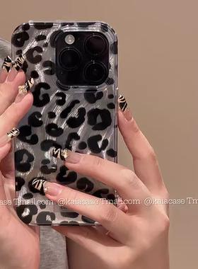 辣妹镭射灰色豹纹适用于真我gt大师探索手机壳realme11/gtneo5创意neo3全包v30/GT6pro女v23/10pro羽纱