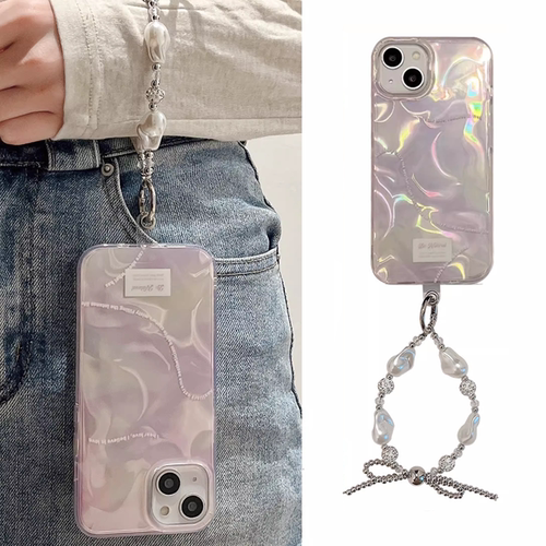 水波纹紫色渐变腕带适用于vivo iqoo13pro/11s/10手机壳neo7羽纱neo6se全包透明z5/u3x小众neo10/8女z7x/z8x