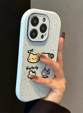 泼墨涂鸦猫咪小狗适用于OPPOA5PRO手机壳FINDX8/7全包a3pro新a2x/m女款A1软壳A58卡通K10x软壳A93精胖A72