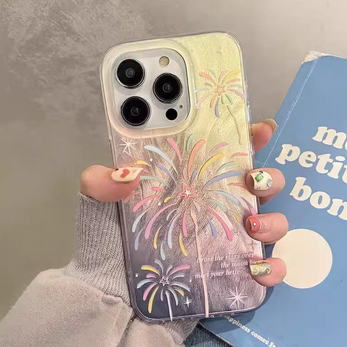 小众ins绽放烟花适用于荣耀400PRO/300/90GT手机壳x10/v40软x40i/x60i+/30羽纱magic7/play7t/80pro畅玩