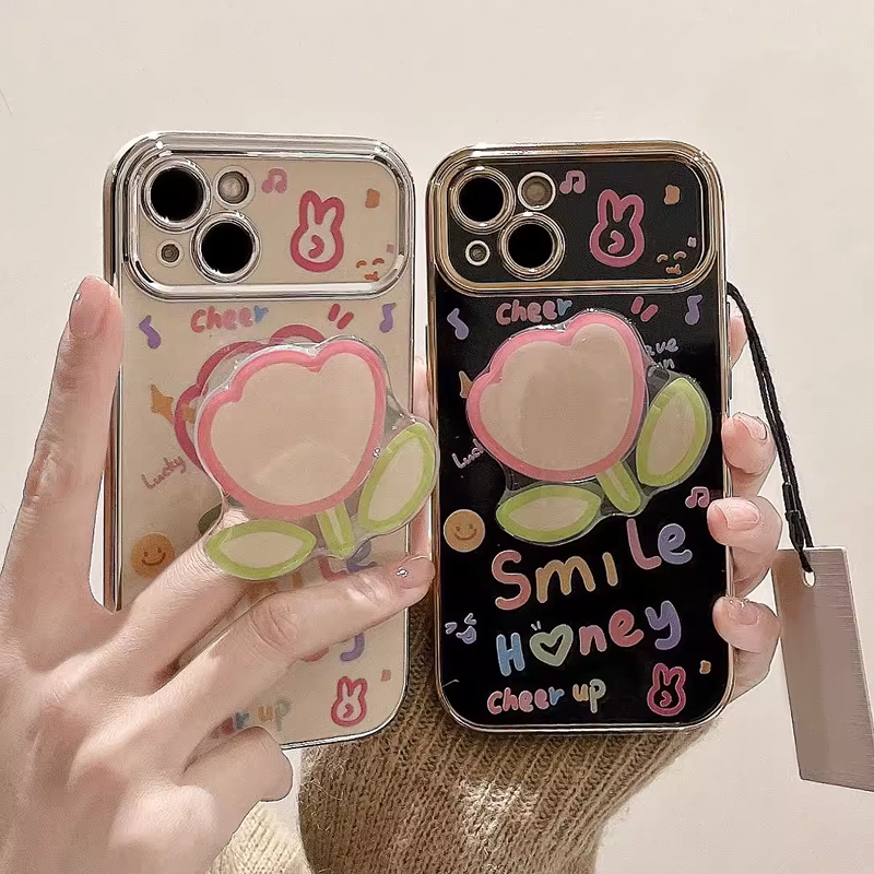 线条郁金香支架背贴适用于华为NOVA13pro手机壳Hinova10pro保护套9se镀窗11SE/9SE女青春nova8/6/5畅享70pro