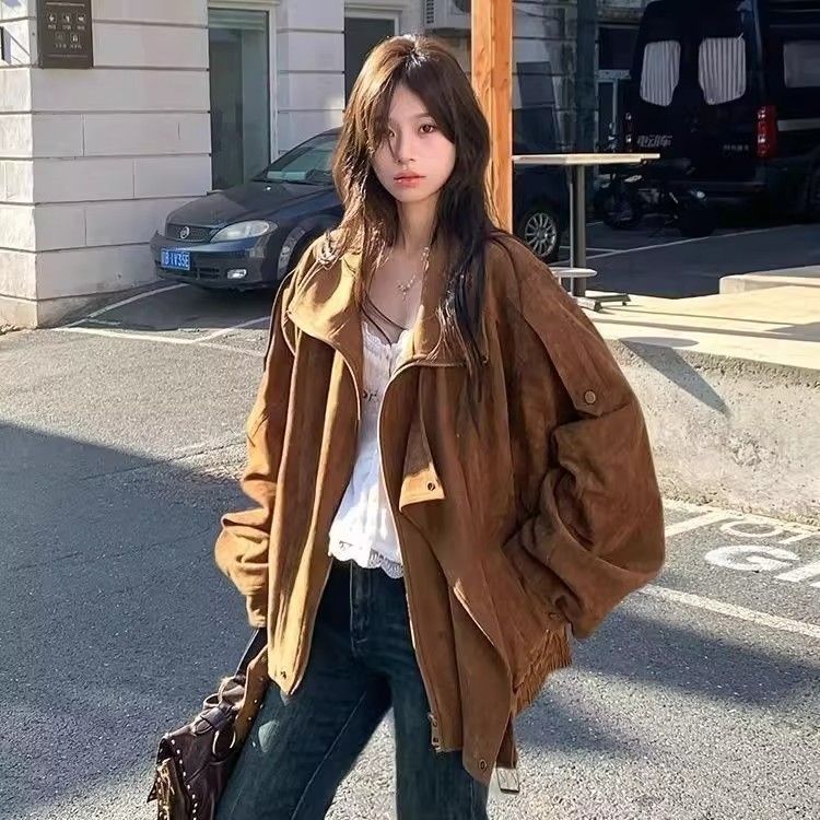 韩系夹克宽松外套女百搭上衣秋季图片