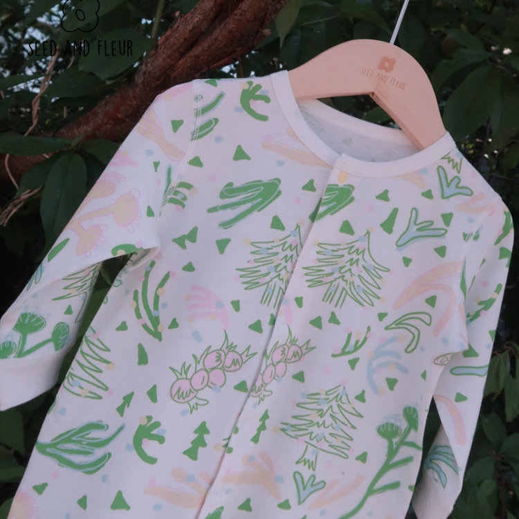 seedandfleur种子家梦幻树四季空调服宝宝长袖哈衣短袖爬服纯棉
