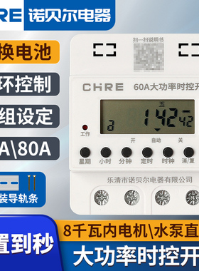 免换电池时控开关大功率抽水泵增氧机电车充电定时器自动循环控制