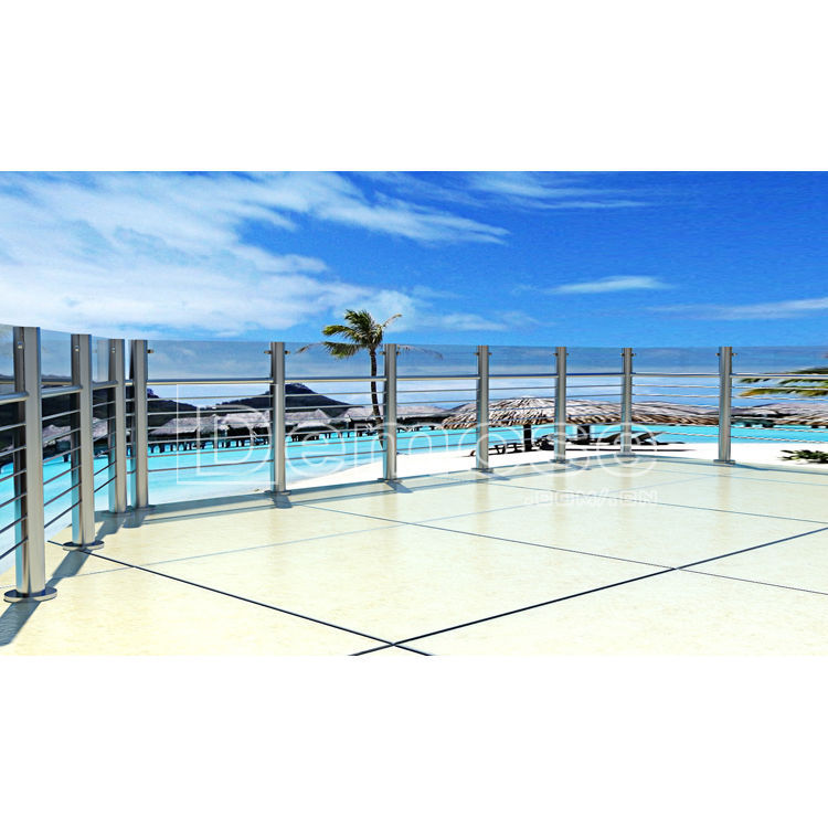 海岸 别墅阳台栏杆 防腐304/316不锈钢立柱栏杆 1.0/1.2拉丝栏杆