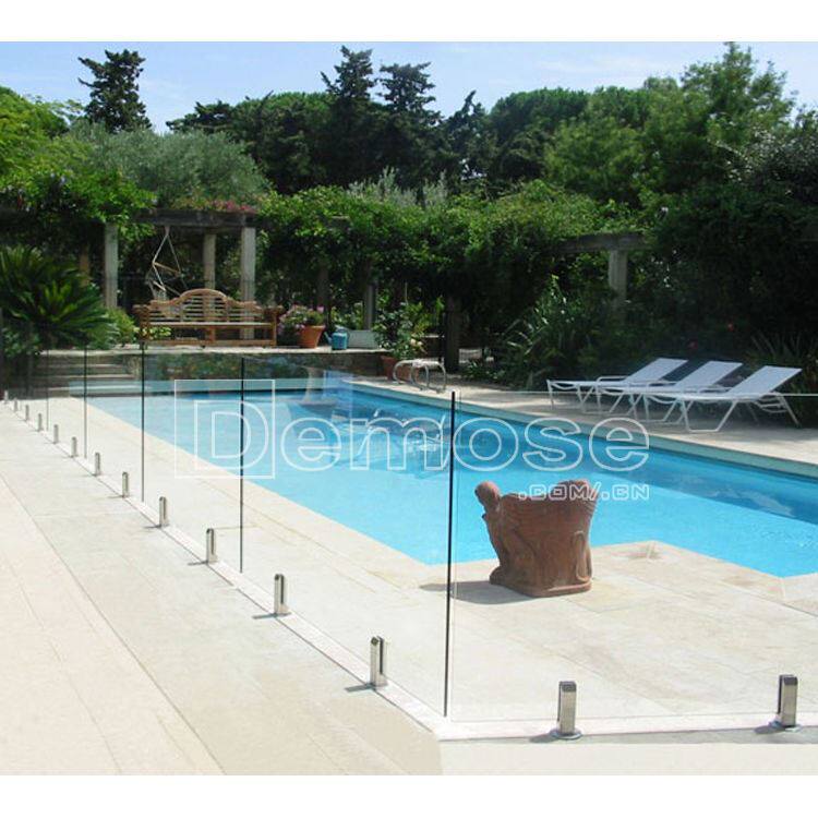 别墅泳池护栏 不锈钢落地玻璃夹栏杆钢化玻璃栏杆磨砂玻璃围栏