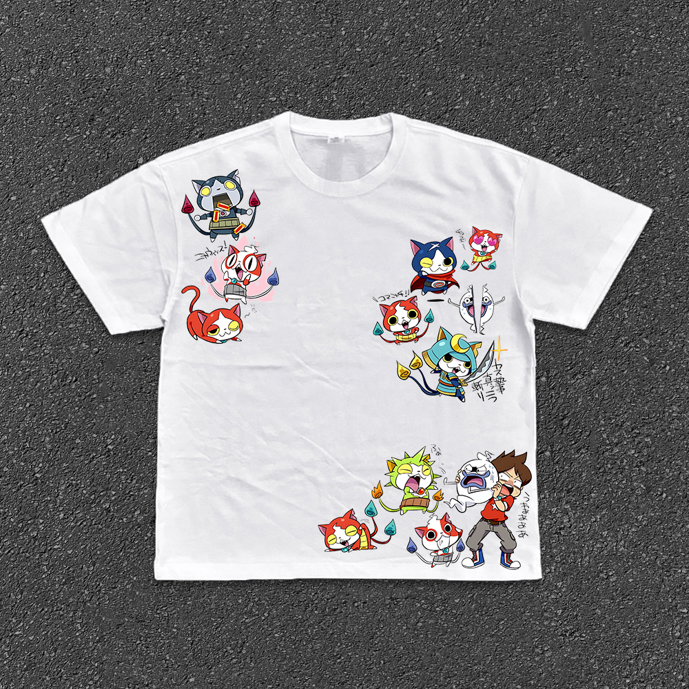 只为快乐 只做喜爱  妖怪手表小众纯棉穿搭套装通勤袖T恤