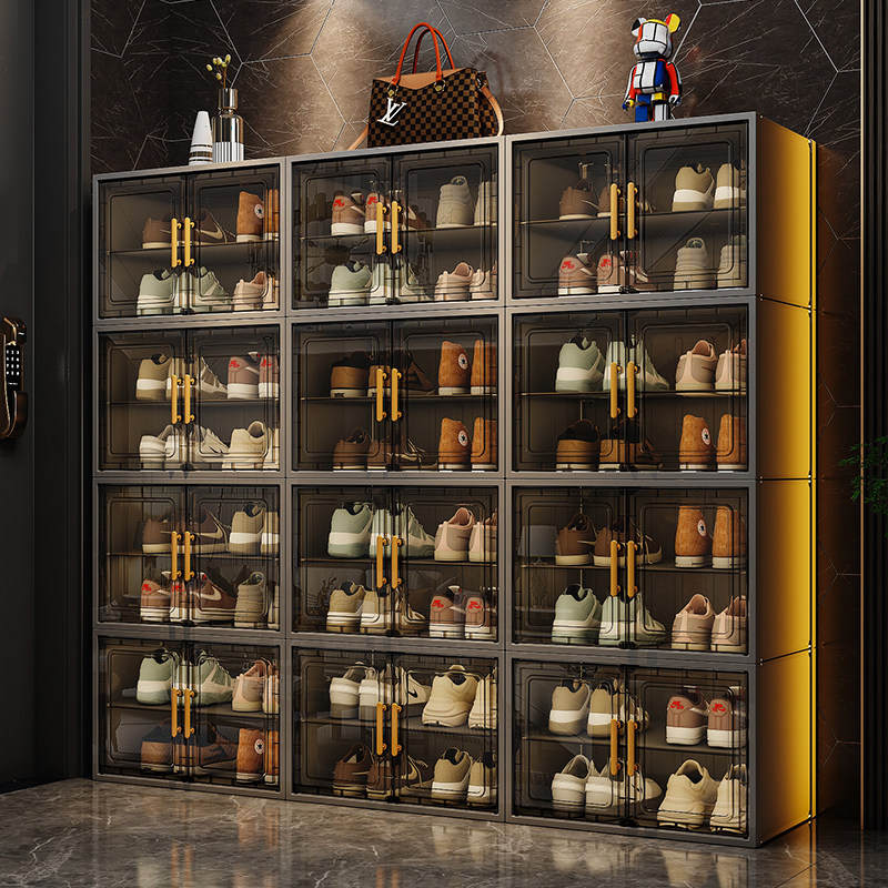 大鞋柜家用门口入户新款2025室内鞋盒多层收纳柜一体靠墙塑料鞋架