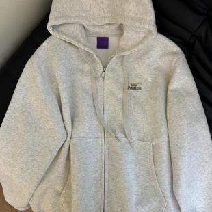 出口外贸大牌尾货清仓捡漏 连帽拉链卫衣男女显瘦高级感外套 韩版