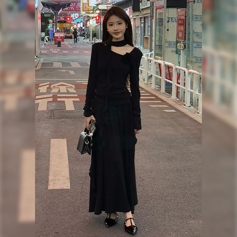 法国cherry kitty法式长袖连衣裙子女秋季穿搭一整套高级感