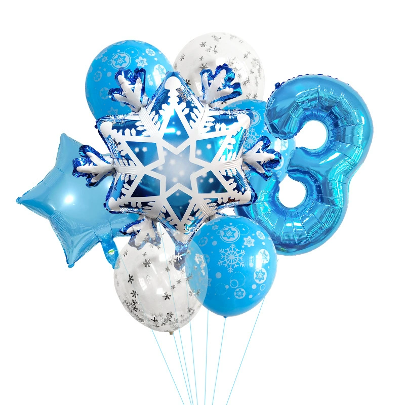 蓝色数字冰雪奇缘艾莎公主主题