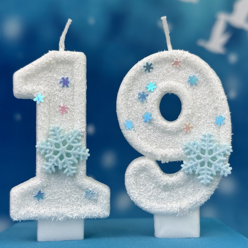 创意冰雪主题生日数字蜡烛