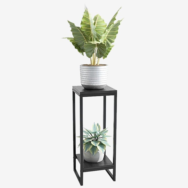 帅力铁艺花架阳台户外花盆架子双层置物架绿萝盆景架SL8227Z黑