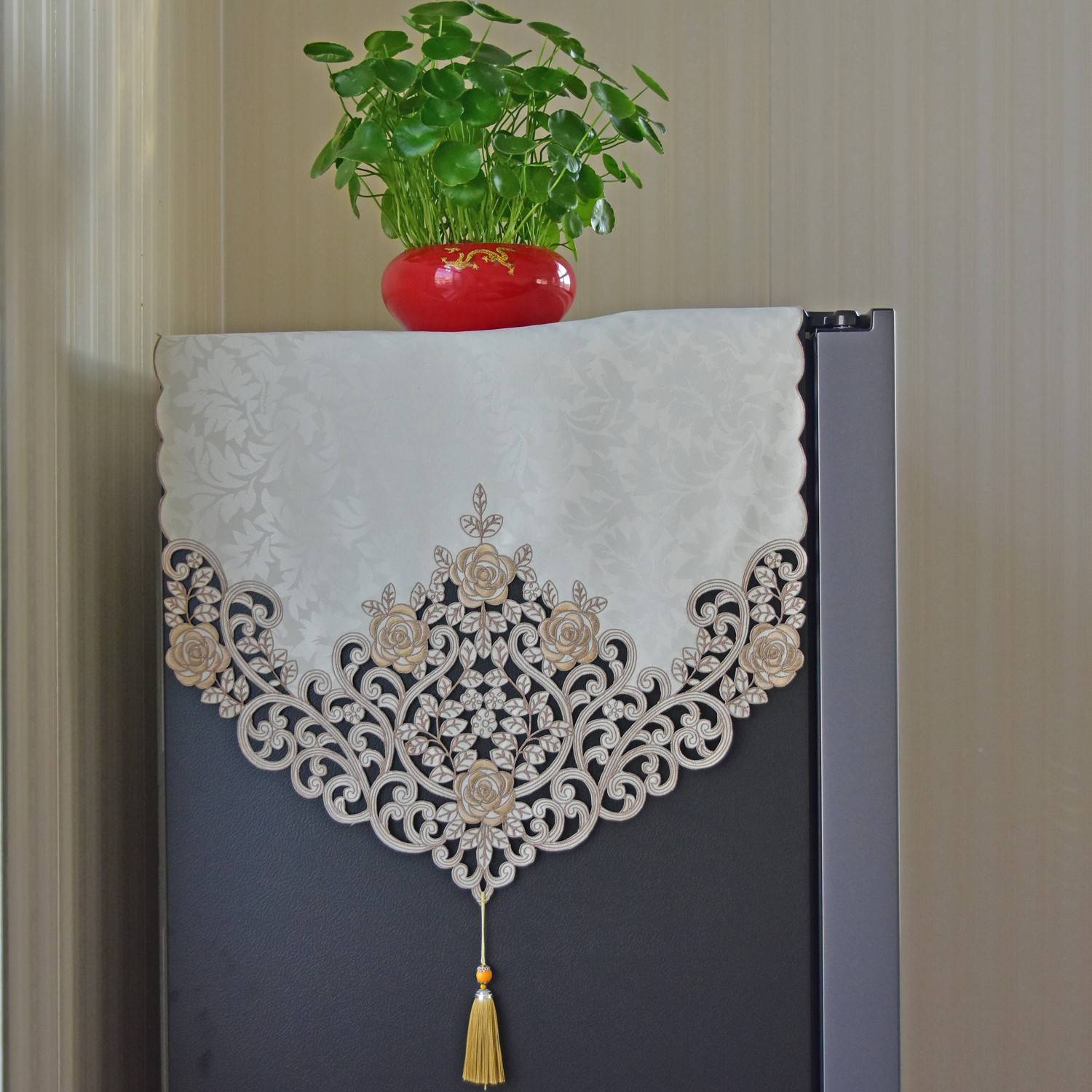 双单罩门冰箱巾布盖刺布88530绣冰罩洗盖机巾艺途多用防衣尘箱包