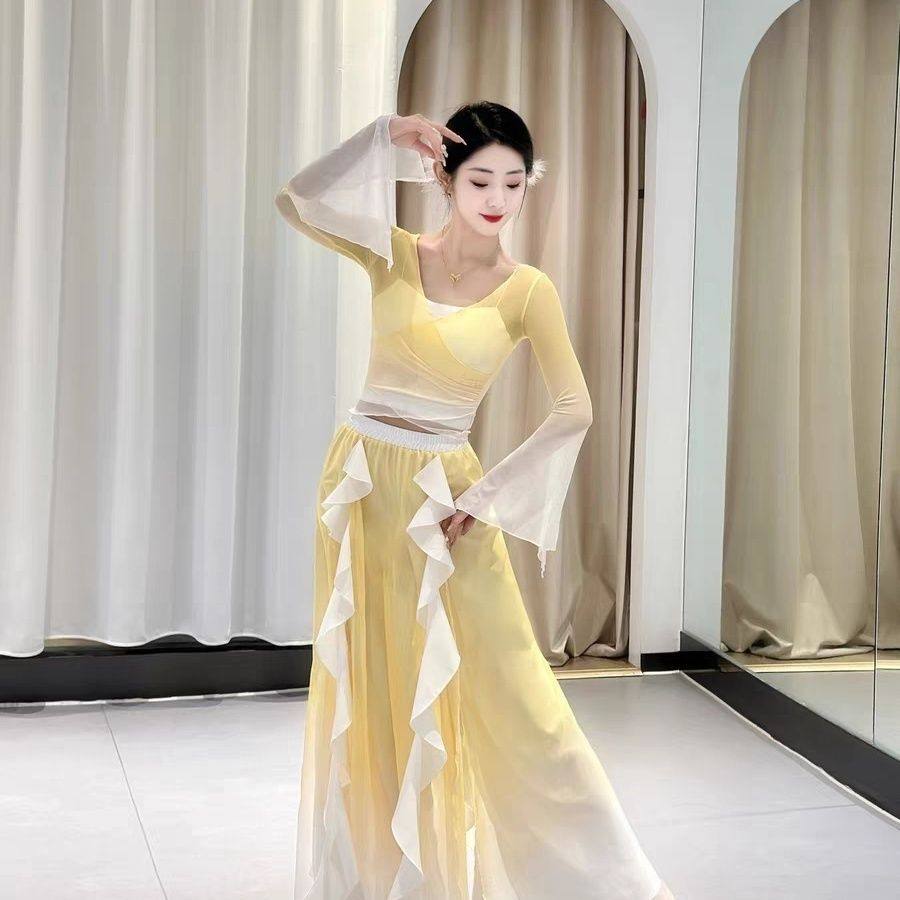 古典舞服装飘逸身韵渐变练功服