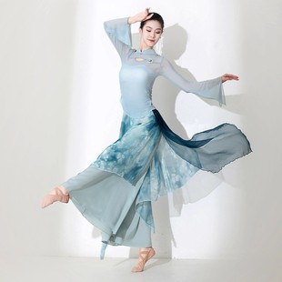 唯美古典舞服装 中国舞舞蹈形体练功服演出服 身韵舞蹈演出服套装