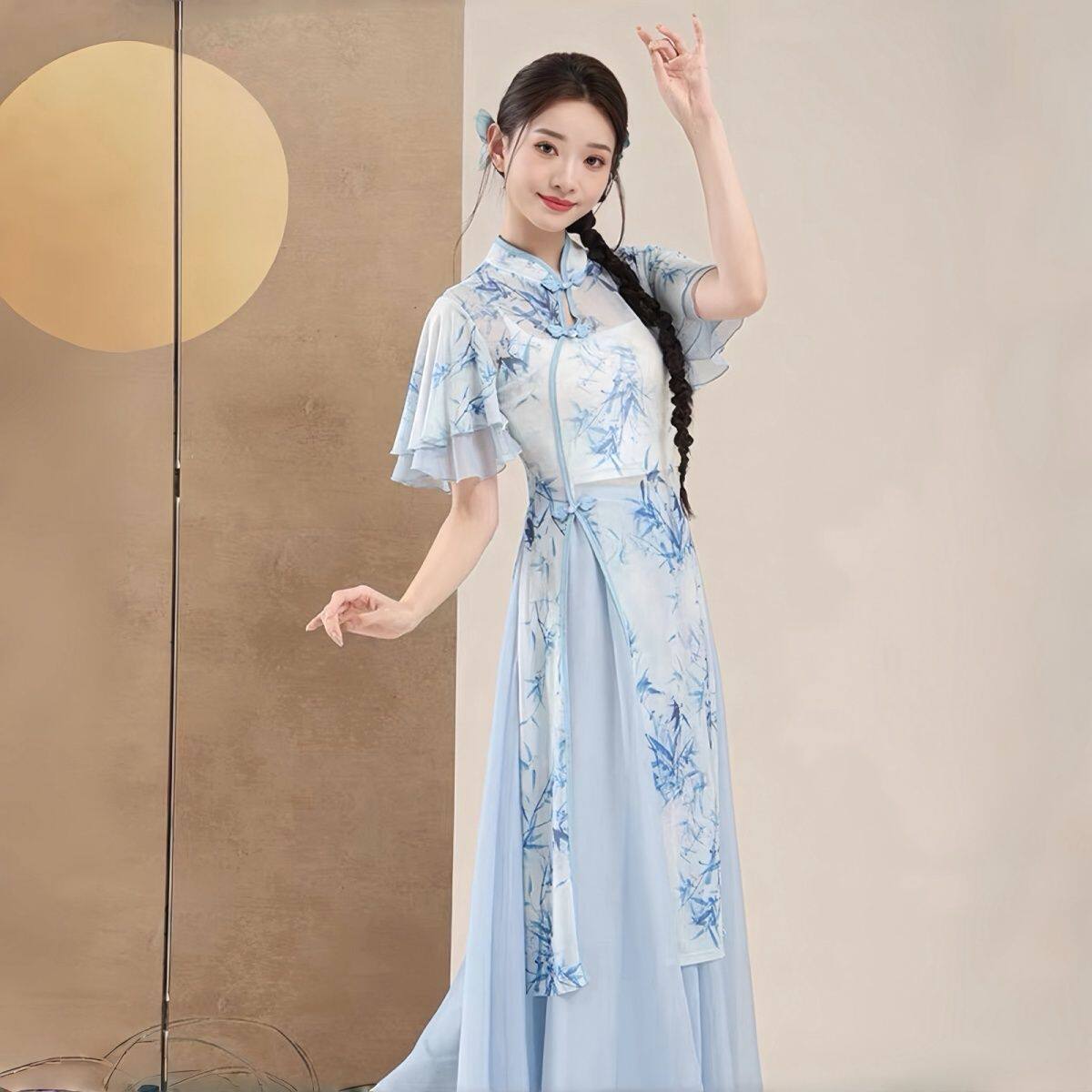 新款古典舞新中式改良旗袍舞蹈服