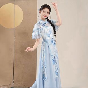 新款古典舞服装新中式旗袍舞蹈服飘逸纱衣裤裙国风舞蹈练功演出服