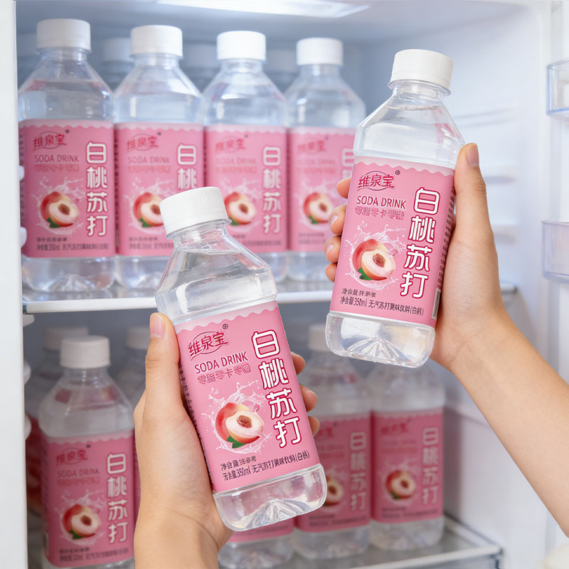 苏打水整箱24瓶*350ml无气0脂0卡无糖饮料瓶装饮用水特原味白蜜桃