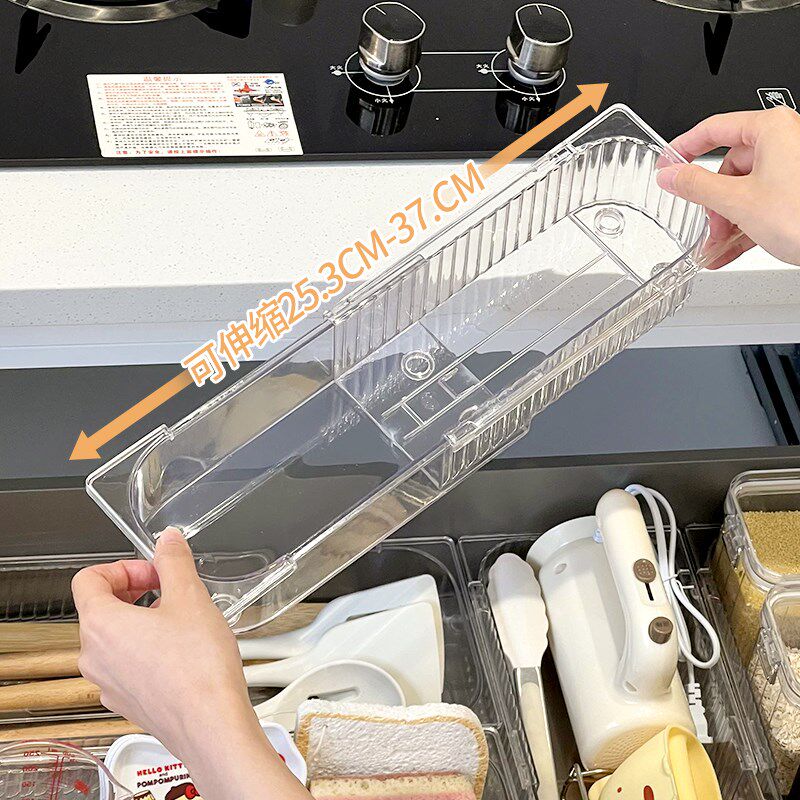 速发深柜收纳盒抽拉抽屉式柜伸缩置物架厨房橱可下水槽改造零食杂