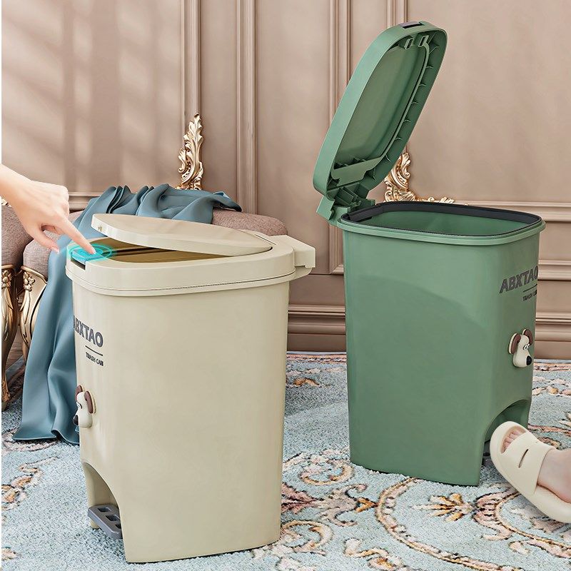 速发脚踏式垃圾桶脚踩手按两用厕所卫生房厨圈客厅大容量带盖压间