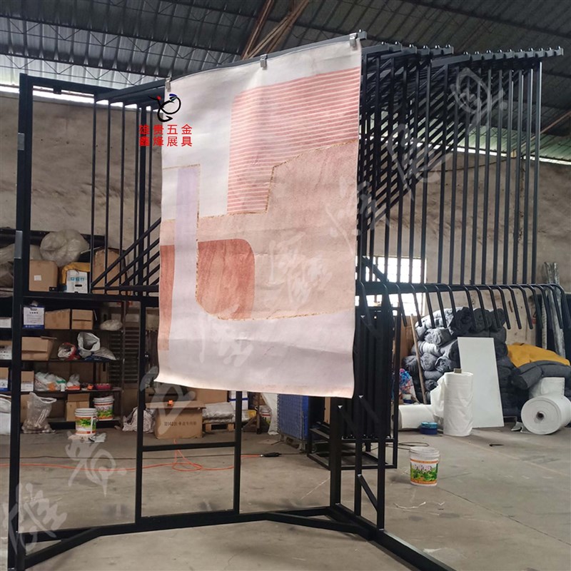速发窗帘展示架 布匹挂毯 地架翻板架 样页式窗帘展架