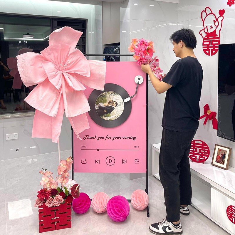 速发婚礼留声机厅件动会的唱片机迎宾牌婚房客配装饰布置