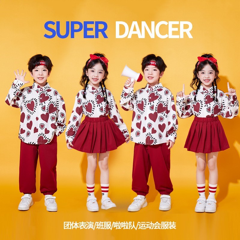 速发服儿啦啦队演出服小学生运动会开幕式少装幼儿园港风花合唱服