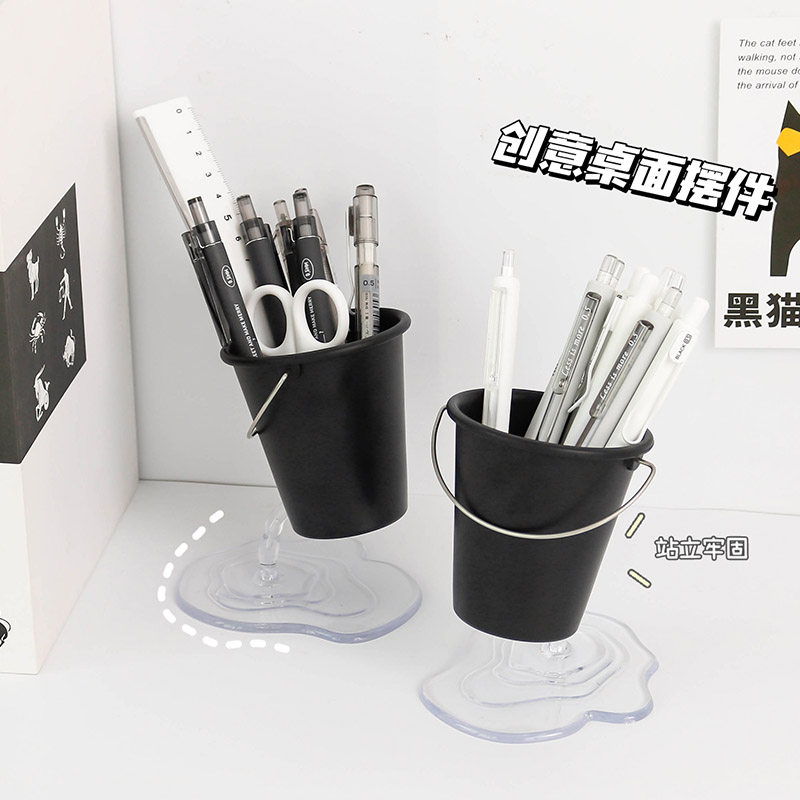 速发风桶式悬浮面筒创意办公学习学生桌摆个性笔件收纳斜插式笔筒