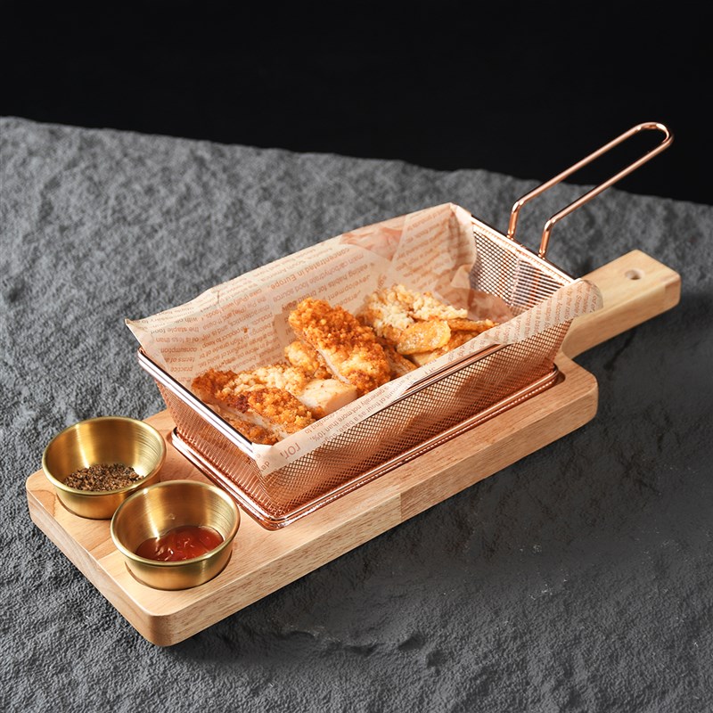 速发创意火锅小点油炸筐套装餐具特锈不色钢薯条篮饭店西餐奶茶店